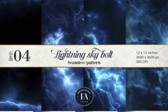 Lightning Bolt Digital paper, Thunderstorm pattern Product Image 1