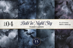 Bats Night Sky Pattern, Dark Gothic Bat Seamless Paper Product Image 1