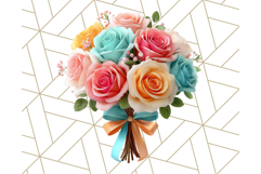 Pastel Flower Bouquet PNG Clipart, Elegant Floral Art Product Image 2