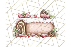 Christmas Cake Clipart PNG, Cottagecore Holiday Desserts Product Image 2