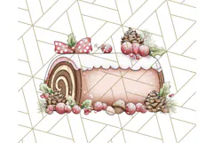 Christmas Cake Clipart PNG, Cottagecore Holiday Desserts Product Image 2
