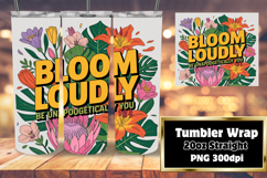 GORGEOUS 20oz Sublimation Template , Flower Quote Product Image 1