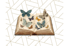 Cottagecore Butterfly and Book PNG Clipart Reading Elements Product Image 2