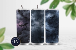 Bats Night Sky Pattern, Dark Gothic Bat Seamless Paper Product Image 2