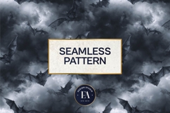 Bats Night Sky Pattern, Dark Gothic Bat Seamless Paper Product Image 3