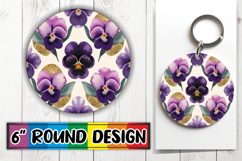 Cozy Circle Car Coaster Sublimation, Flower Pattern Product Image 1