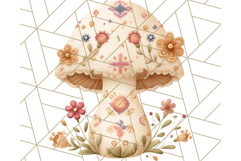Dreamy Patterned Mushroom Clipart PNG, Forest Elements Png Product Image 2