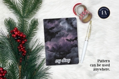 Bats Night Sky Pattern, Dark Gothic Bat Seamless Paper Product Image 4