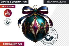 Christmas Jewel Baubles Clipart | Elegant Holiday Ornaments Product Image 1