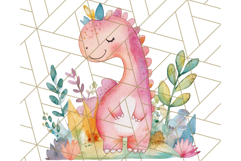 Watercolor Dinosaur and Rainbow PNG Clipart, Baby Nursery Product Image 2