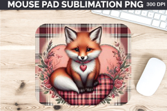 Watercolor Foxes Mouse Pad Sublimation - Valentines PNG Product Image 1