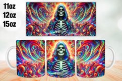Halloween Skull Mug Wrap Sublimation 11oz, 12oz, 15oz Product Image 1