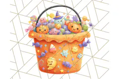 Halloween Neighborhood Clipart PNG for Trick or Treat Product Image 2