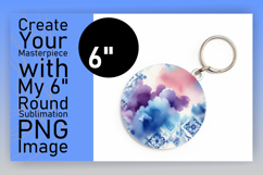 Elegant Round Design PNG Coaster , Watercolor Patter Product Image 1