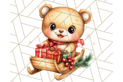 Vintage Christmas Clipart PNG, Cute Animals Holiday Elements Product Image 2