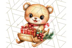 Vintage Christmas Clipart PNG, Cute Animals Holiday Elements Product Image 2