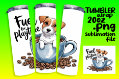 SLEEK 20oz Sublimation Tumbler Template , Coffee Dog Product Image 1