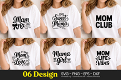 Mama Girl Mom Club Life Quotes SVG PNG Product Image 1