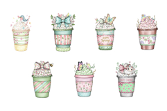 Spring Coffee Cups Clipart Product Image 10
