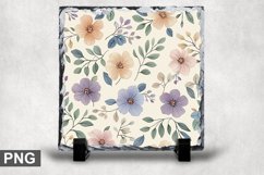 Pastel Flowers Square Sublimation Slate Design Product Image 1