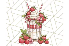 Cottagecore Strawberry Kitchen PNG Clipart, Retro Fruit Png Product Image 2