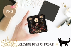 Celestial Moon Magnet Design, Flowers Magnet, Flowers PNG Product Image 1