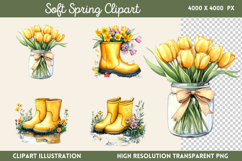 Soft Spring Clipart PNG Product Image 1
