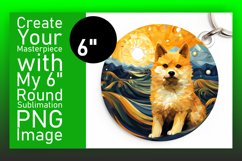 Vibrant Dog Round Design PNG Sublimation Art Product Image 1