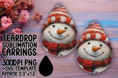 Unique Teardrop Design for Earrings , Snowman Product Image 1