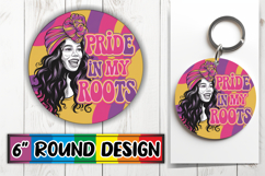 Bright Ornaments Round Sublimation, Black Woman Product Image 1