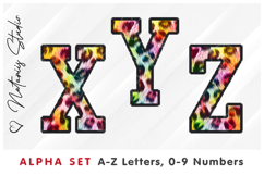2 Rainbow Leopard Print Alpha Sets. Letters Numbers Clipart. Product Image 6
