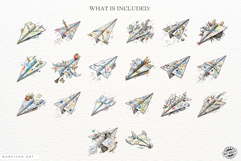 Funny School Paper Airplane Clipart Product Image 4