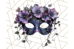 Vintage Garden Masquerade Floral Eye Mask PNG Clipart Product Image 2