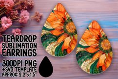 Glittery Flower Pattern Teardrop Earring Design Product Image 1