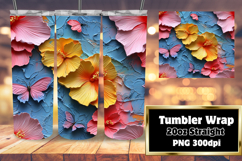 Beautiful Gift: 20oz Tumbler Wrap , 3D Flower Product Image 1