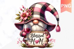 Blessed mom Sublimation Gnome - PNG Design Product Image 1