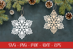 Snowflake laser SVG PNG| Christmas Snowflakes ornament Product Image 1