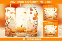 floral Tumbler Sublimation Wrap, 20 oz Fall Tumbler Wrap Product Image 1
