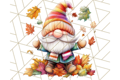 Fall Gnome PNG Clipart, Cute Autumn Gnomes with Pumpkins Product Image 2