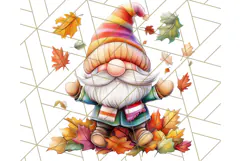 Fall Gnome PNG Clipart, Cute Autumn Gnomes with Pumpkins Product Image 2