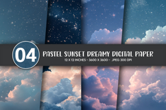 Pastel Sunset Dreamy Digital Paper Product Image 1