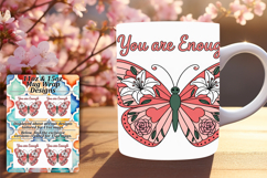 Charming 11oz Mug Wrap Png Artwork , Butterfly Product Image 1