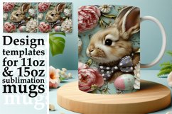 Whimsical Spring Mug Wraps: 3D Easter Animal Edition Product Image 1