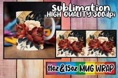 Cozy vibes 11oz 15oz mug wrap, Flower Product Image 1