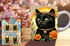 Customized 15oz Mug Wrap Png Design , Cute Cat Product Image 1