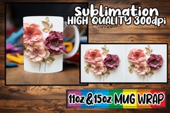 Artistic 3D Flower Pattern Mug - Sublimation 11/15oz Product Image 1