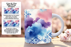 Timeless 15oz Mug Wrap Png Design , Watercolor Patter Product Image 1