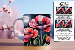 Warm 11oz Mug Wrap Png Template , Flowers Product Image 1