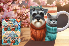 Sweet 15oz Mug Wrap Png Artwork , Dog and cat Product Image 1