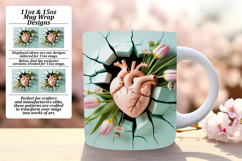 ARTISTIC PNG for 11oz Mug Wrap , 3D Heart Product Image 1
